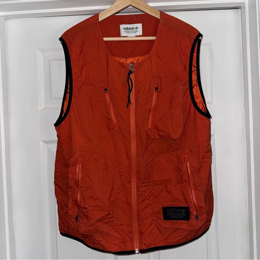 Adidas Originals NMD Packable Vest Orange L 100% Nylon wind rain windbreaker